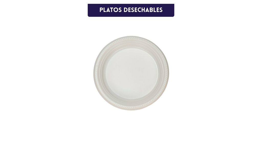 Plato Desechable Blanco Liso 9"