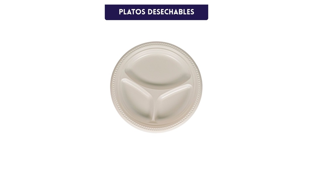 Plato Desechable Blanco Dividido 10 1/4"