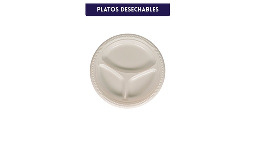 [STPHW-00900003] Plato Desechable Blanco Dividido 9"